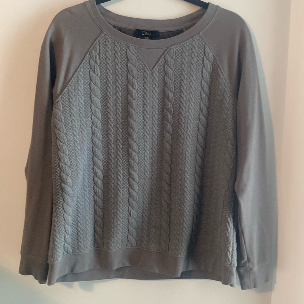 Dalia | Grey sweatshirt with patterned panels, M